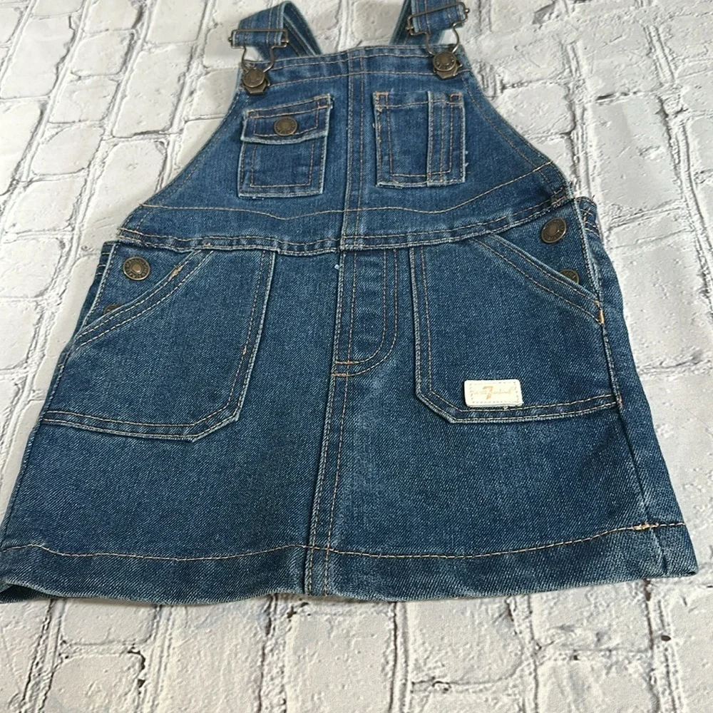 7 For All Mankind 7FAM Blue Jean Denim Overall Jumper Dress size 18 months
